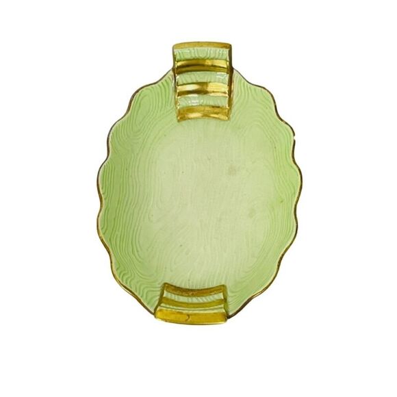 Carlton Ware Vert Royale Dish Mint Green Tall Vintage 7 Inches Long Art Deco - Picture 4 of 5